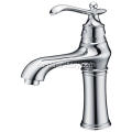 Chrom ein Loch und Griff Vintage -Becken -Wasserhahn